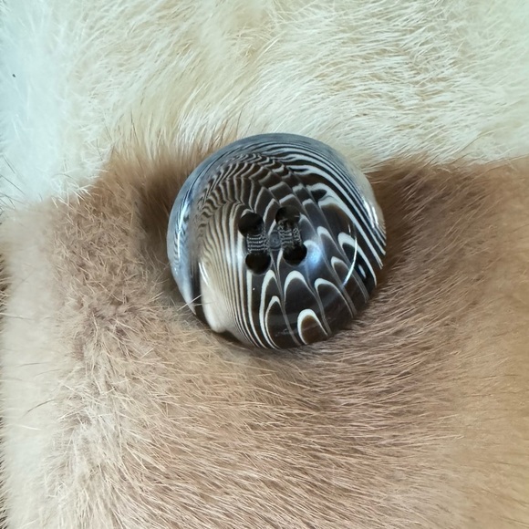 Vintage Mink Coat Saks Fifth Avenue Real Fur Stripe Blonde Retro 1960s Mod Small - Picture 3 of 15